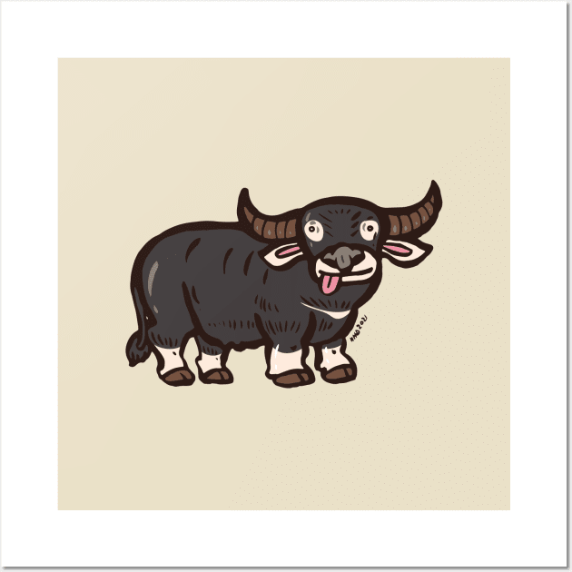 Water buffalo Wall Art by nokhookdesign